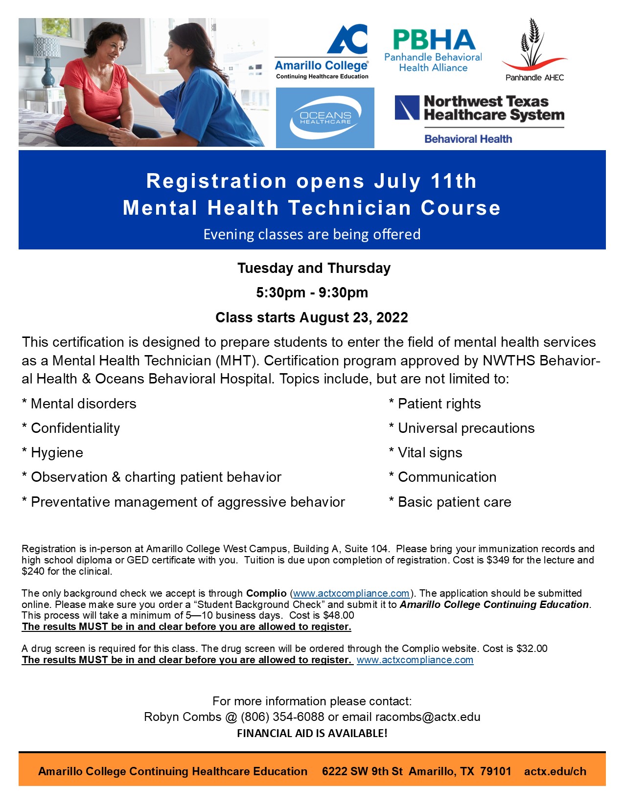 AUG 23 Mental Health Technician Course