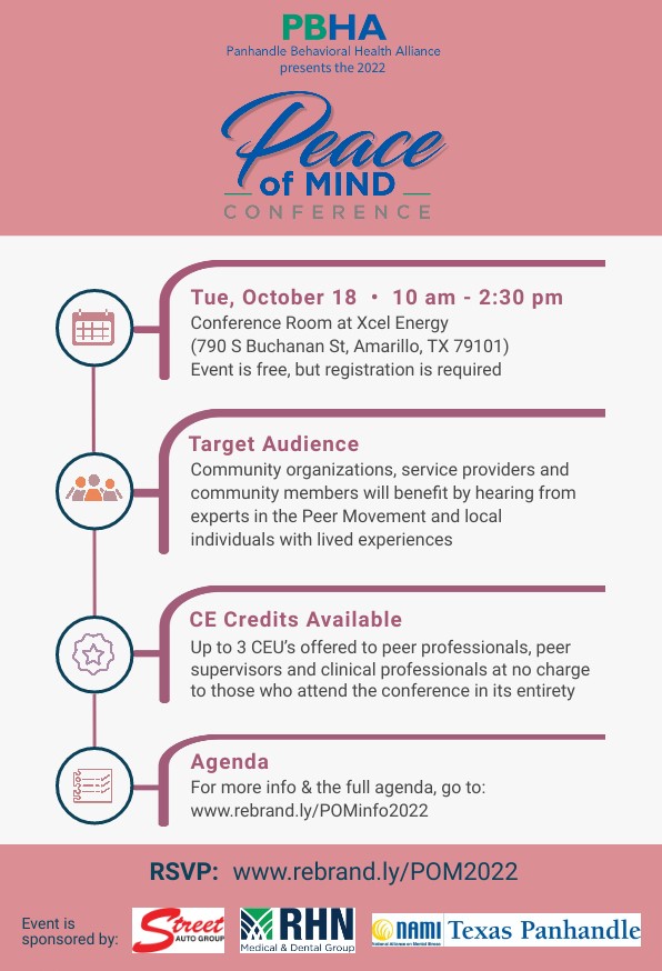 Oct 18th Peace of Mind Conference flyer